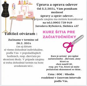 Uprava a oprava odevov